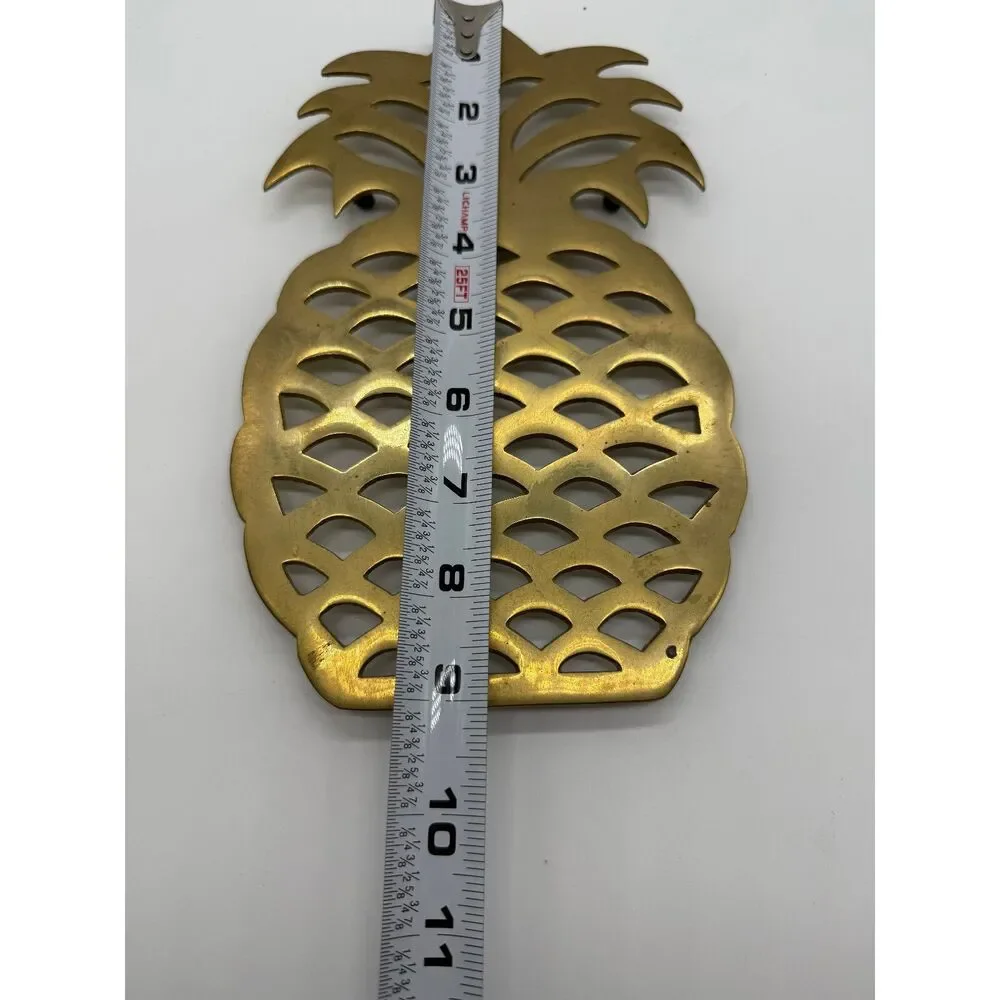 Vintage Solid Brass‎ Trivet Pineapple Design Decor Pot Holder